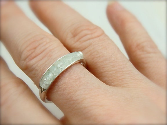 skinny aquamarine, gemstone stack ring