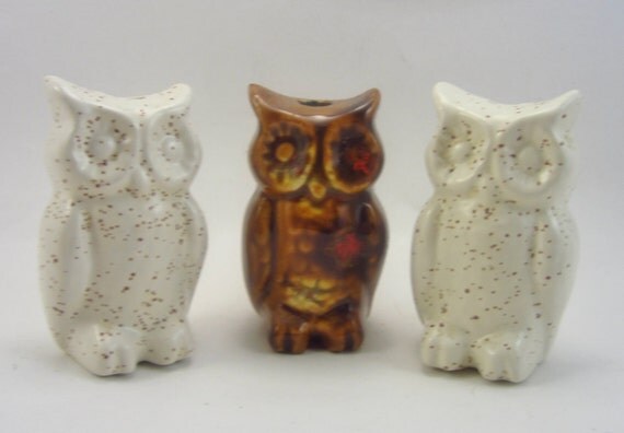 Vintage Owl Macrame Beads Retro Ceramic Bead 3 by SenoraMuertos
