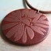 Copper Echinacea on Chocolate - Polymer Pendant