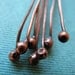 Extra Long 20 Gauge Antiqued Copper Headpins - set of 6
