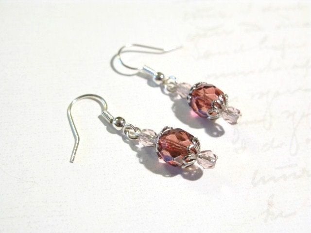 Pretty Burgandy Lantern Earrings