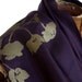 Large eggplant Pashmina scarf. "Poppy" design. Silkscreened with antique brass ink. Unisex.