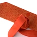 Cottage Lace, coral orange silk necktie. Tangerine Tango silkscreen men's tie.