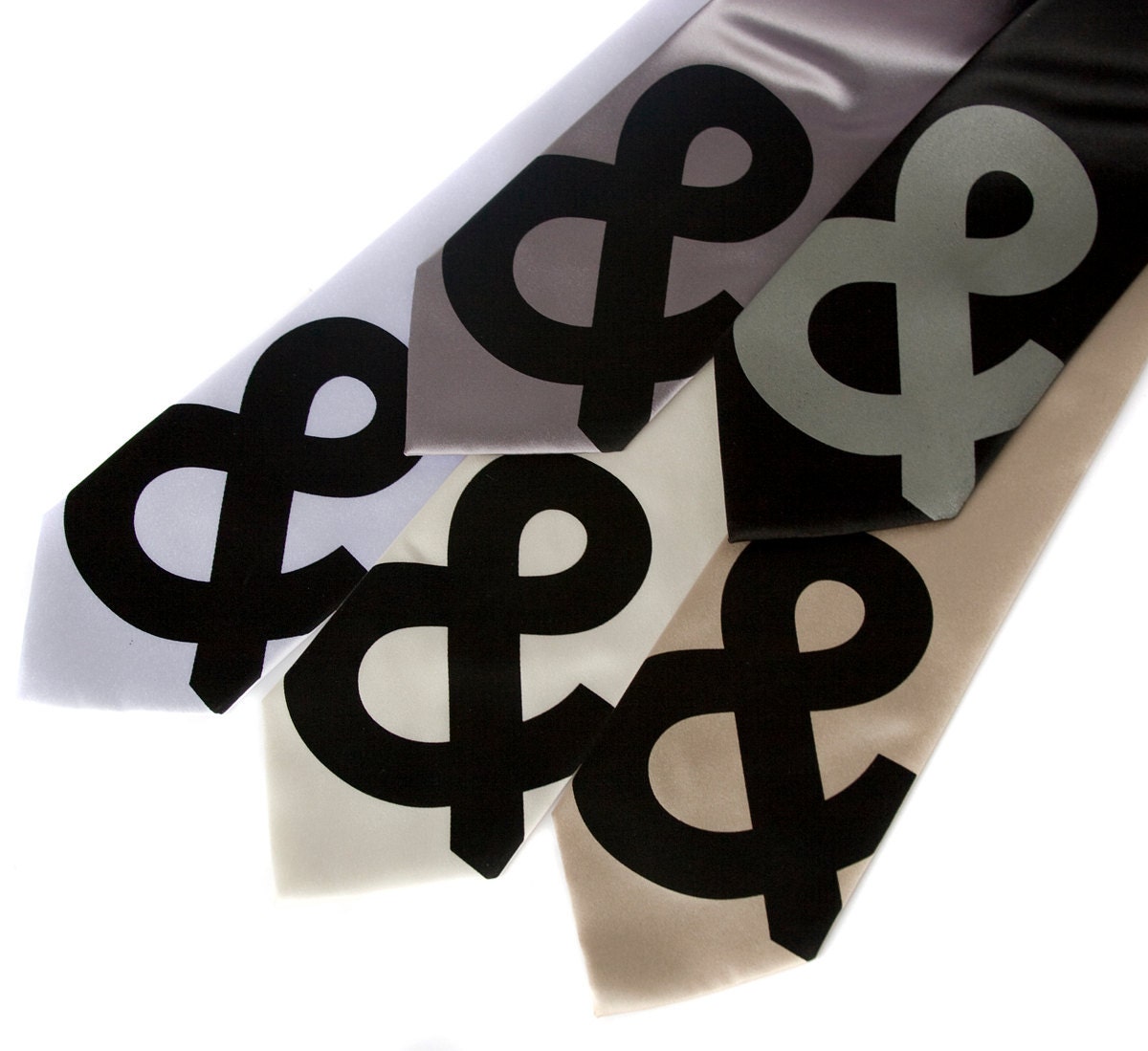 Ampersand necktie. Minimalist Helvetica "and symbol" screen printed typography nerd microfiber tie. Standard width.