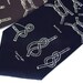 Navy blue "KNOTical" necktie. Sailor's knots nautical print. Microfiber. Tie the knot. Standard or narrow