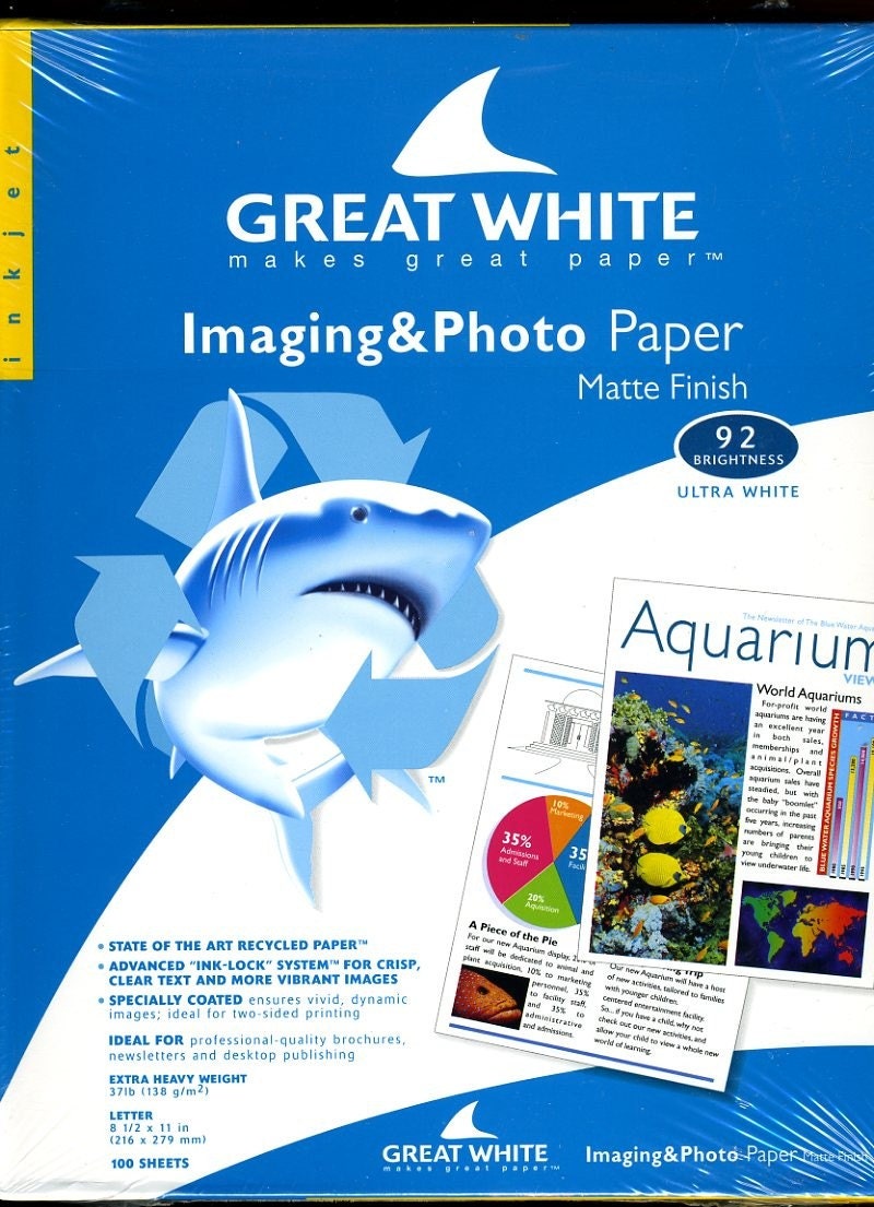 Great White Imaging and Photo Paper-the original discontinued clay coated inkjet