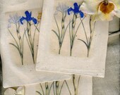 Fabric Gift bags with drawstring rope and Iris set of three