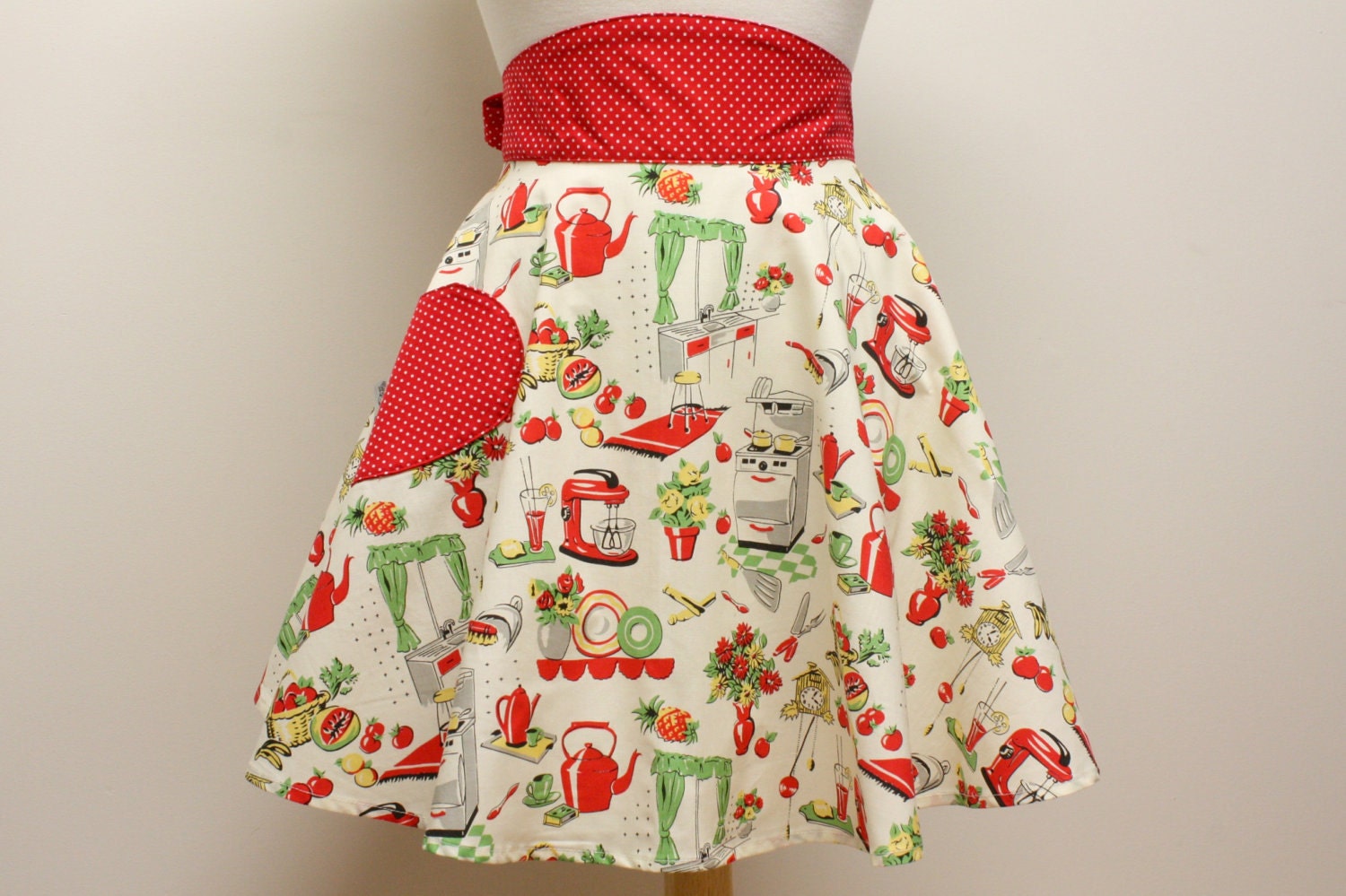Retro Apron Vintage Kitchen Half Apron SOPHIA Vintage Inspired