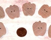 Wood Buttons - Set of 4 - Apple Buttons -