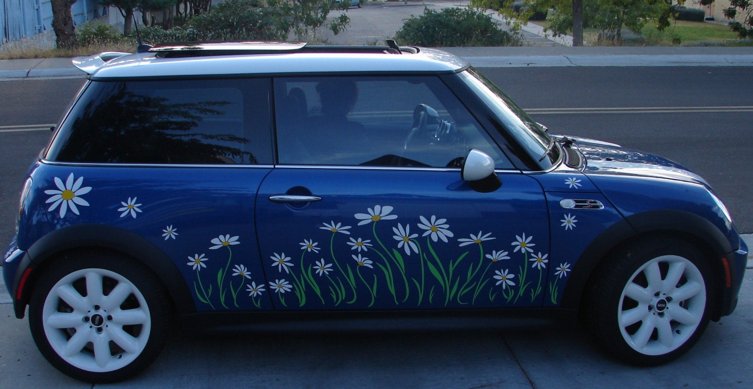 daisy flower decal stickers to fit Mini Cooper