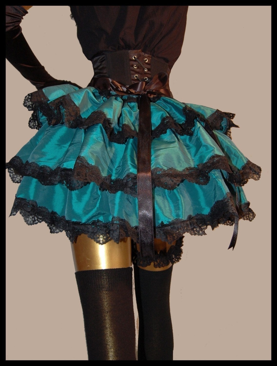 Burlesque Gothic Carnivale Bustle Skirt  ABSINTHE ANGEL Victorian Decadence by Lovechild Boudoir
