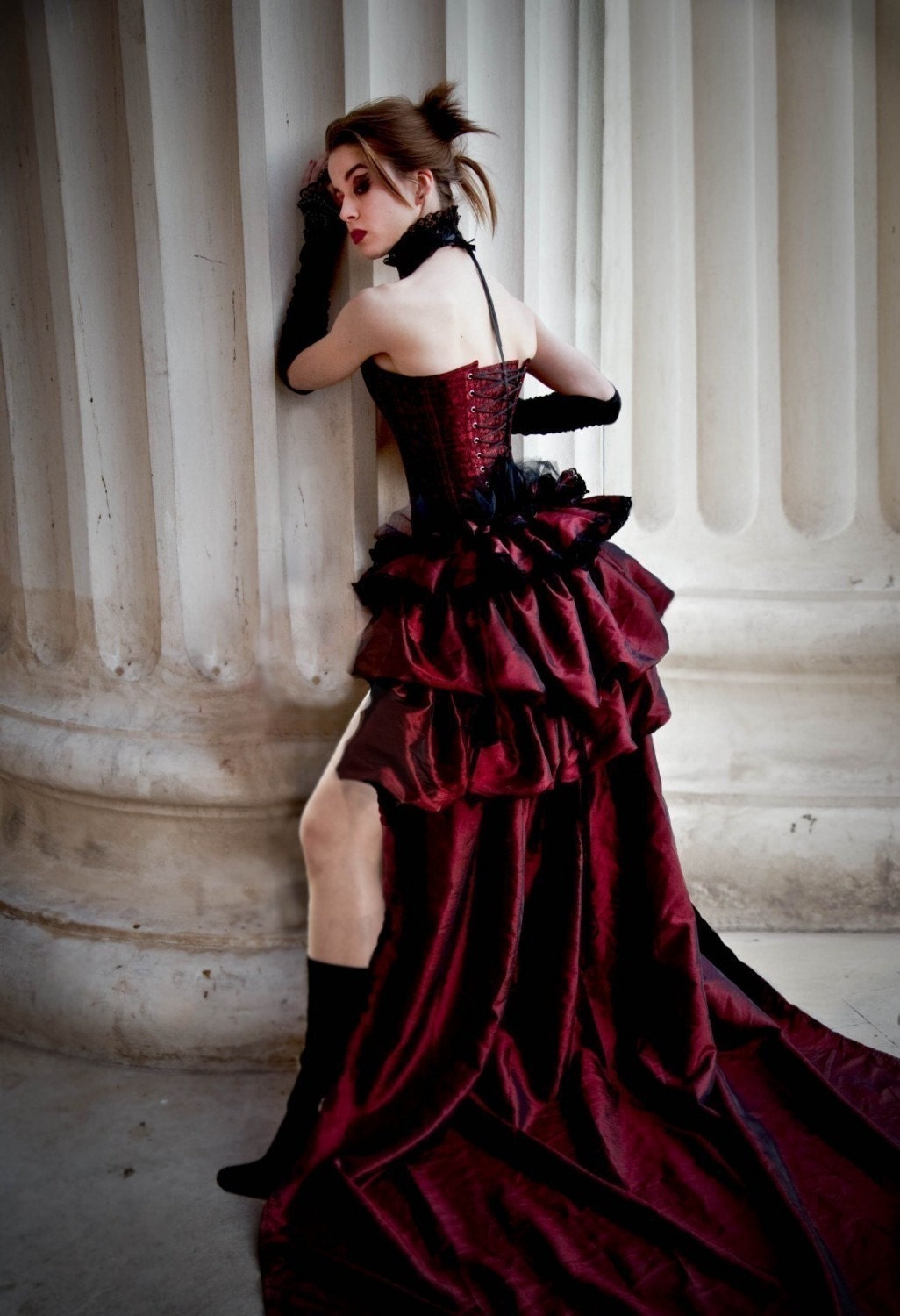 LONESOME DOVE Steampunk Saloon  Burlesque Gothic  Opera Victorian Bustle Skirt  ALSO AVAILABLE IN BLACK, RED, PURPLE, TEAL, CREAM, WHITE AND MANY OTHER COLOURS