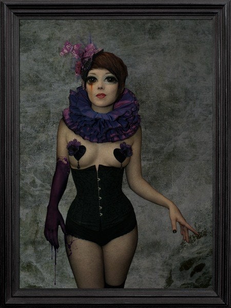 Neo Victorian Gothic Gaga Neck Ruff Collar APHRODITE'S CHILD Burlesque Circus Clown Pierrot Elizabethan Fantasy Couture