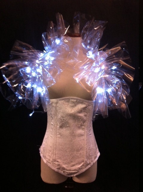 PVC Shrug Burlesque Circus Clubwear Stage LED Lights Lady Gaga Gypsy Prom Wedding Barbarella Avant Garde Sci Fi Couture