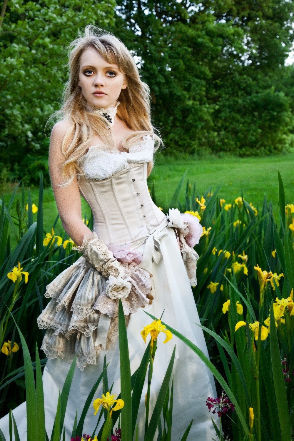 Opulent Vintage Bustle Steampunk Silk Bridal Bustle THE COMPANY of  WOLVES Victorian Decadence by Lovechild Boudoir