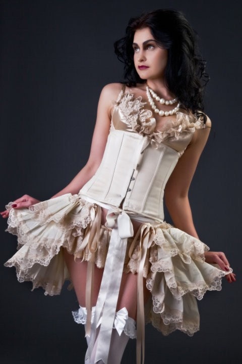 Wedding Bustle Skirt Burlesque Bridal Steampunk Victorian THE INNOCENT & The BEAUTIFUL by Lovechild Boudoir