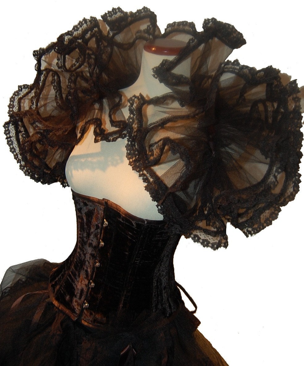 Gothic Burlesque Tulle & Lace Prom Queen Shrug Theatre Haute Couture Gaga Evening Glamour DARKER MY LOVE by Lovechild Boudoir