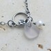 Sterling Silver Anklet - Sea Glass Jewelry - Lavender Plum/Cherry Blossom Charm