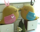 TOOTH PILLOW Bird Parade Name Personalized  - also perfect for Keepsake Pillow (listing is for one)