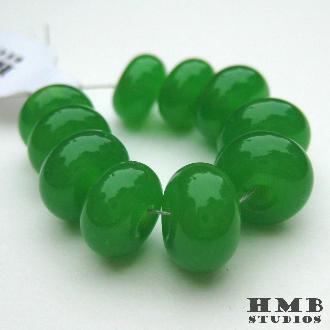 Small Glass Spacer Beads - Shiny Electric Green Apple