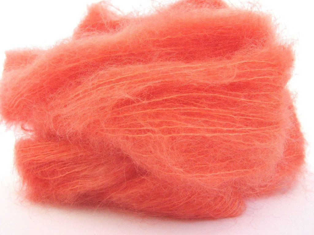 Fingering 4ply kid mohair silk yarn, hand-dyed, Tangerine Tango, knitting crochet wool, Perran Yarns, Orange Sorbet, pumpkin flame carrot