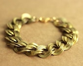 chunky chain bracelet in vintage brass