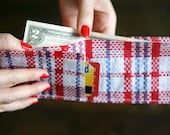 picnic wallet - red plaid