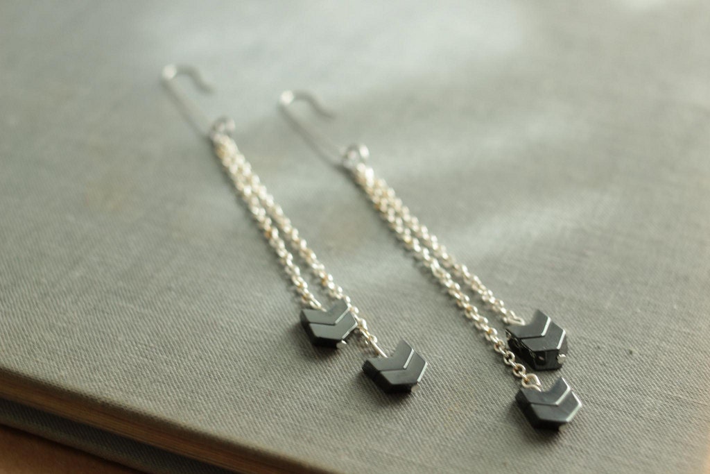 chevron earrings arrow geometric design minimalist jewelry