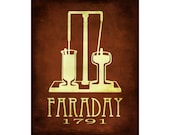 16x20 Michael Faraday Science Art Steampunk Rock Star Scientist Poster Poster Print Chemistry Physics Electromagnetic Geek Chic Nerd Decor