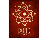 16x20 Science Poster Art Print Atomic Structure Niels Bohr Nucleus Steampunk Rock Star Scientist Geek Chic Decor Nerd Scientific Diagram