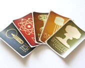 20 Scientist Art Stickers - ALL 20 Steampunk Rock Star Scientist Fine Art Vinyl Sticker Prints