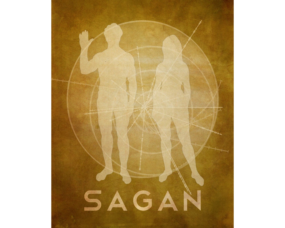 8x10 Astronomy Art Print, Carl Sagan Cosmic Pioneer, Astrophysics Poster, Geek Chic Nerd Art, Geeky Astronomer Art, Pioneer 10 Cosmology Art
