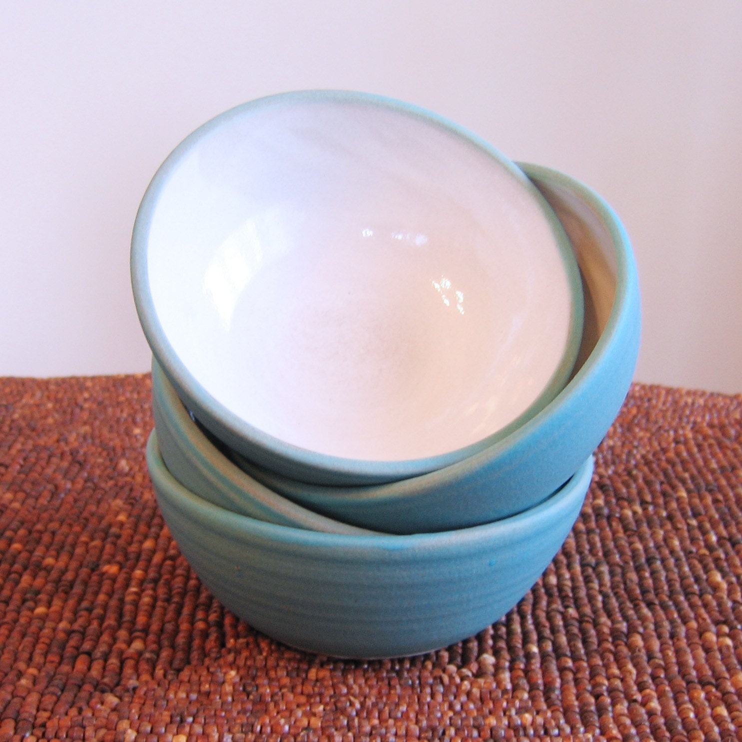 Set of 4  Turquoise Dessert Bowls