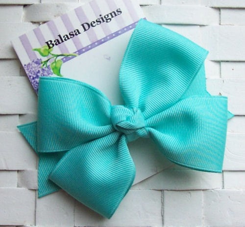Boutique Aqua Hair Bow