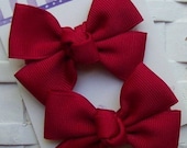 Boutique Cranberry Hair Bow Pair
