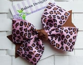 Boutique Pink Leopard Hair Bow