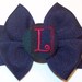 Boutique Green Plaid School Uniform Monogram Initial Hair Bow