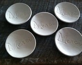 Bridesmaids Gifts or Wedding Favors Merci Ring Dishes a Set of 5