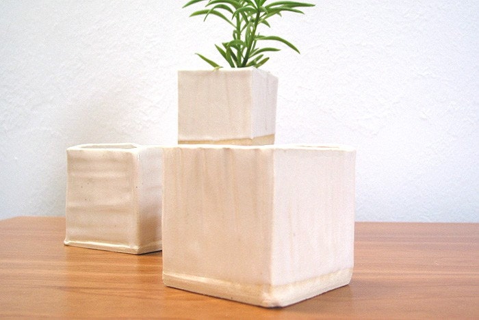 SALE - Favela stacking vase planter - perfect for cactus - ripple design