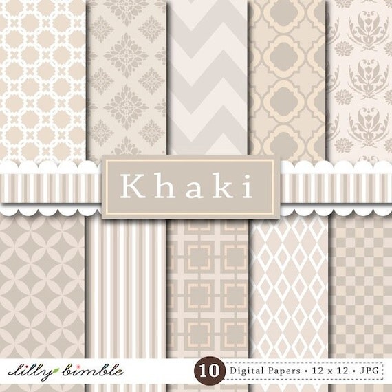 Khaki digital papers for cards, invites, scrapbooking Commercial and Personal Use Il_570xn