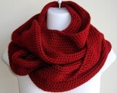 Solid Red Infinity Loop Scarf SAMANTHA