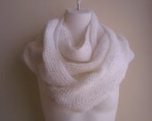 White Infinity Scarf Sequins Evening Cocktail Scarf MOLLY Free Shipping