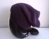 Purple Aubergine Slouch Hat Toque Unisex KRIS