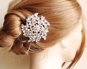 Bridal Hair Comb, Crystal Flower Bridal Hair Piece, Rhinestone Bridal Head PIece, Vintage Style Garden Wedding Hair Accessories, LENA