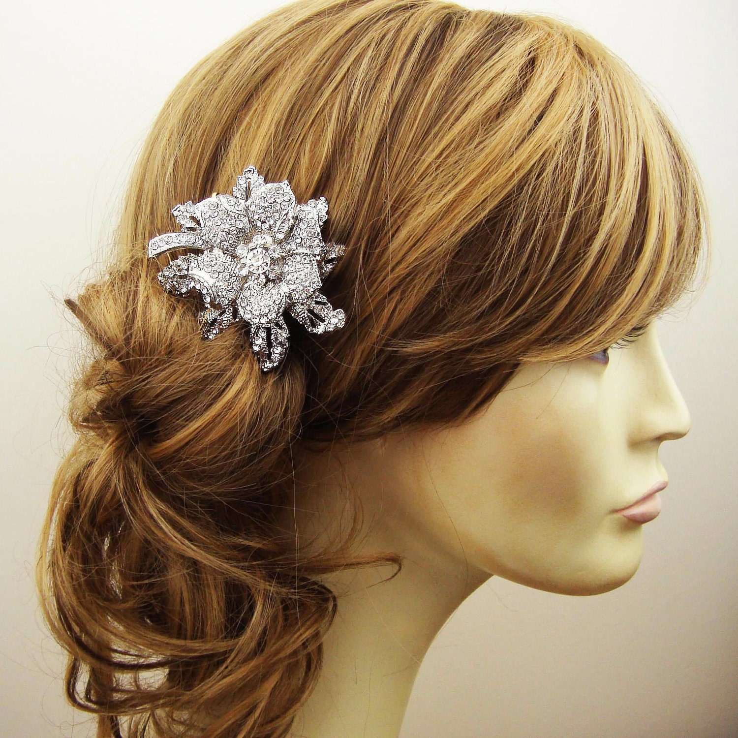 Vintage Bridal Hair Comb, Crystal Wedding Hair Comb, Wedding Bridal Hair Accessories, Crystal Flower Bridal Head Piece, MIRANDA