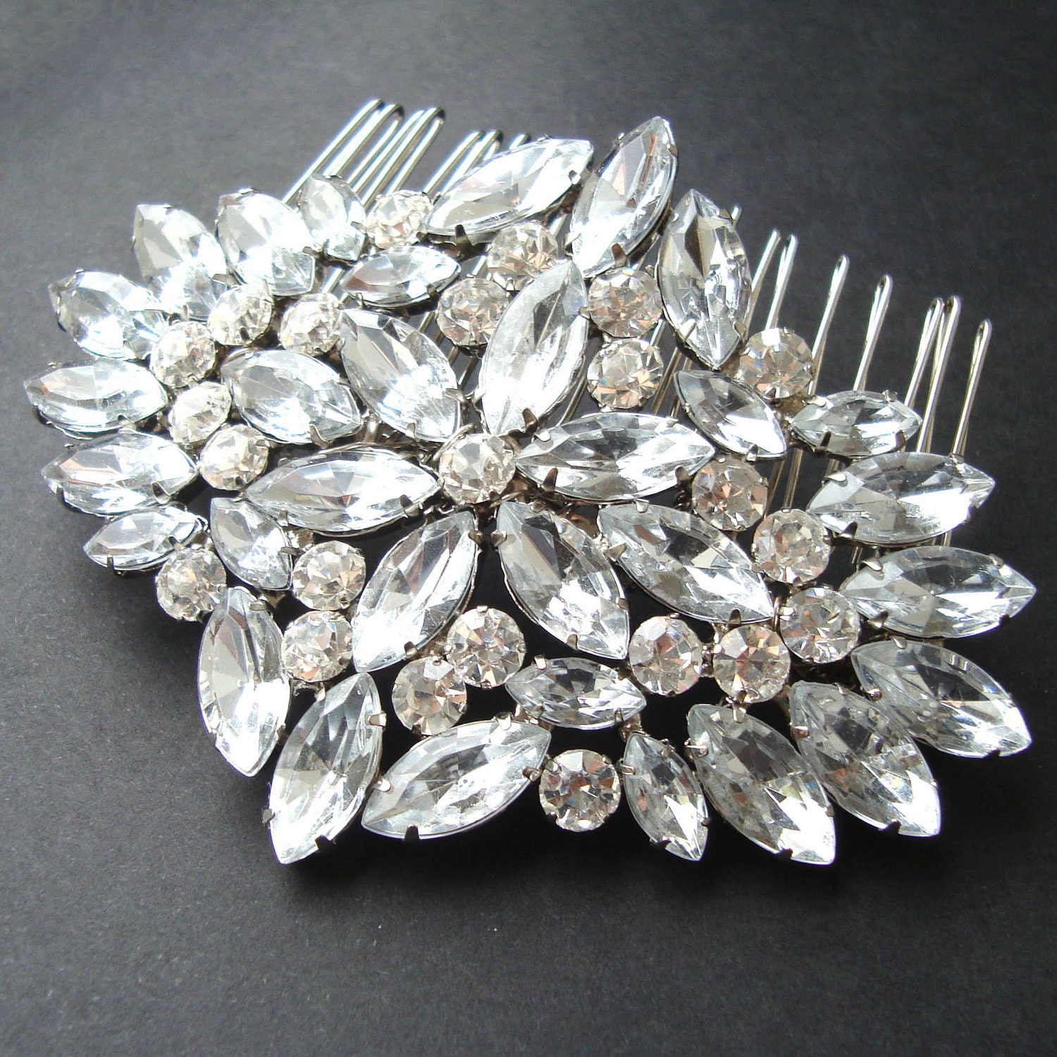 Art Deco Rhinestone Bridal Hair Comb, Bridal Hair Accessory, Vintage Style Wedding Hair Accessory, Rhinestone Wedding Hair Comb, NICOLETTE