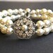 Art Deco Style Bridal Bracelet, Vintage Style Wedding Bracelet, Ivory White Pearl Bracelet, Old Hollywood Bridal Wedding Jewelry, Charlotte