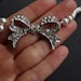 Vintage Style Bridal Jewelry, Silver Bow Bridal Necklace, Ivory Pearl Wedding Jewelry, Retro Wedding Jewelry, LOLA