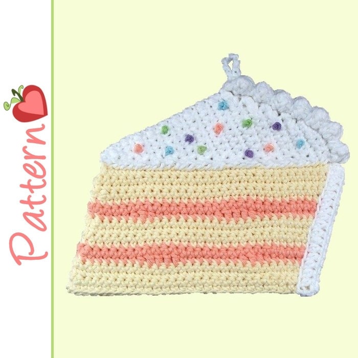 Piece of Cake Potholder, Crochet Pattern pdf, A Cute and Whimsical Project