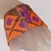 Fuchsia Diamonds ... Bracelet Cuff . Orange . Brown . Peyote . Wide . Beadwoven . Modern . Geometric . Bold